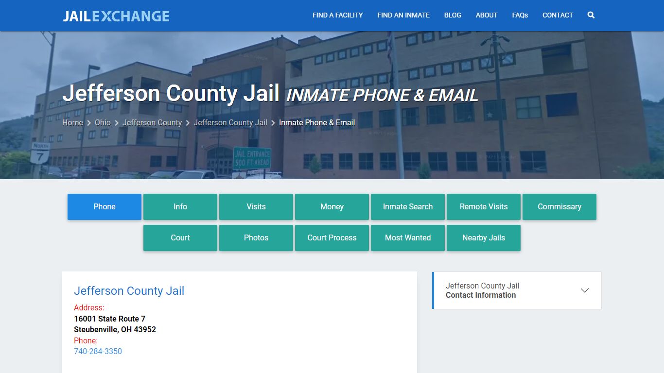 Inmate Phone - Jefferson County Jail, OH - Jail Exchange