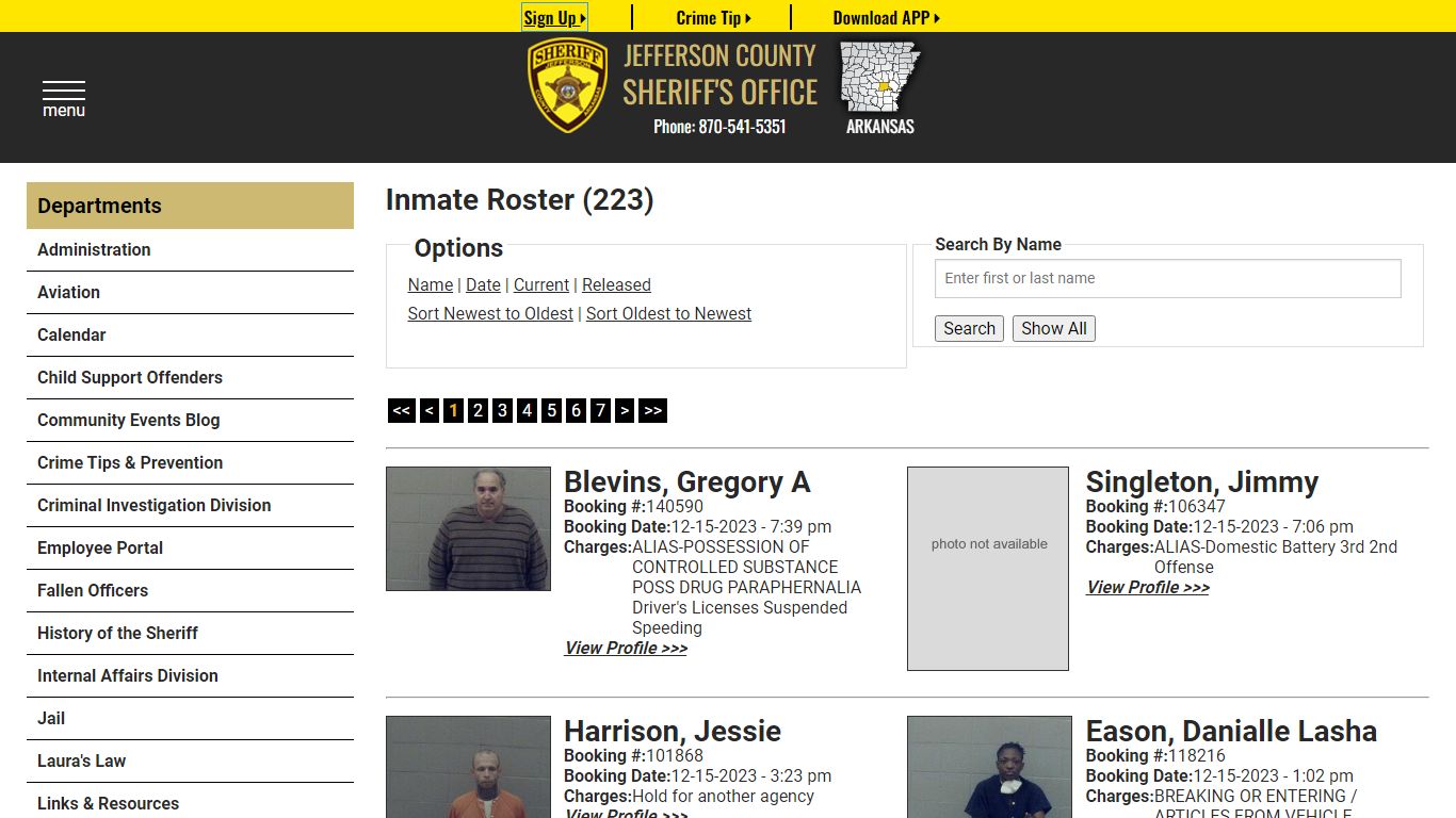 Inmate Roster (247) - Jefferson County Sheriff AR