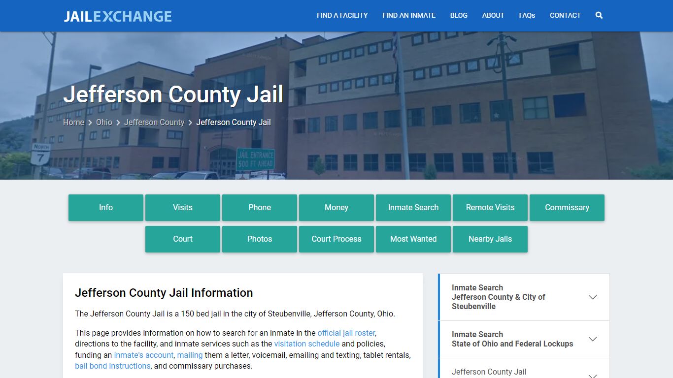 Jefferson County Jail, OH Inmate Search, Information
